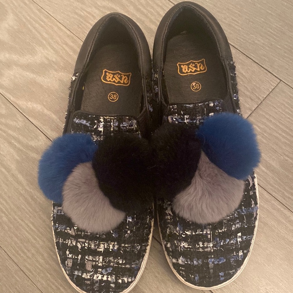 Ash real rabbit fur pom pom sneakers